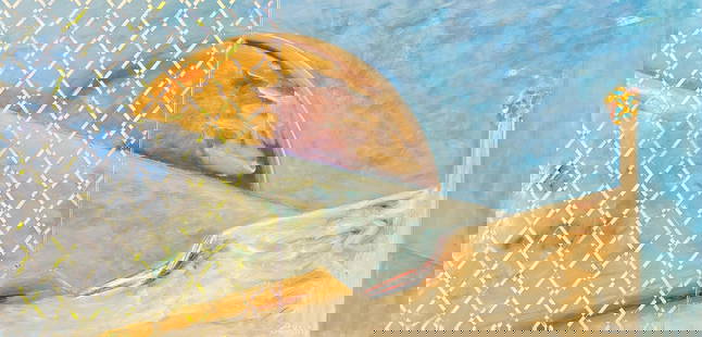 French 20th Century Sunrise Beyond the Veil Surreal Landscape Abstract 1982: About the Item Abstract Expressionist Composition by Gilbert Pelissier (French born 1924) signed, inscribed verso and dated 84' oil painting on canvas, unframed canvas size: 20 x 39.5 inches condition