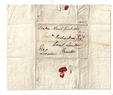 1803 English Letter Sale of Horse Lord Lovaine: A folded letter including FREE postmark and signature of Lord Lovaine datelined London 1803 with two page letter regarding sale and care of an old horse. Fine condition, Reserve: $20.00 Shipping: Dome