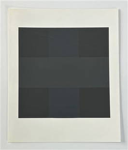 Ad Reinhardt serigraph Composition in Black: Medium: serigraph (after Ad Reinhardt). Printed in Germany by Siebdruck Michel of Dusseldorf in 1972 for inclusion as a special loose insert with the catalogue for the Ad Reinhardt exhibition at the S