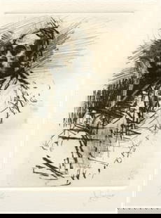 Jack Levine signed original etching "Hong Kong Tailor": Medium: original etching with drypoint. Signed in pencil and numbered 47/100. Catalogue reference: Prescott 59. This etching was executed in 1974 and issued in an edition of 100 on watermarked Arches