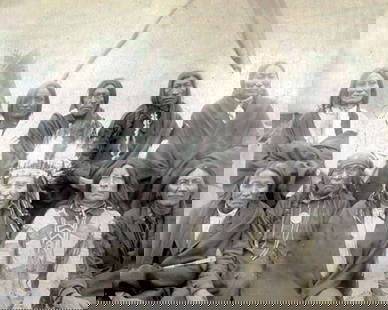 1891 STANDING BULL and Lakota chiefs Chiefs Council settle Indian War at Pine Ridge Reservation: Title: 1891 STANDING BULL and Lakota chiefs Chiefs Council settle Indian War at Pine Ridge Reservation Artist/Source: JOHN GRABILL Original Date: SEE TITLE Dimensions: 8X10 or 10X8 ACCORDINGLY Descrip