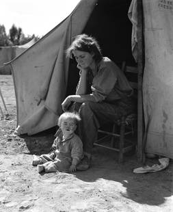Eighteen year-old mother from Oklahoma: Title: Eighteen year-old mother from Oklahoma Artist/Source: DOROTHEA LANGE Original Date: UNKNOWN Dimensions: 8X10 Description: || UNITED STATES SHIPPING ONLY! || This lot is a Dye Based Photolithogr