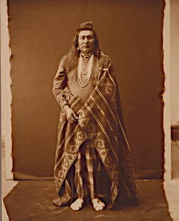 1899, 19X13" NEZ PERCE MAN, BY EDWARD CURTIS: Title: 1899, 19X13" NEZ PERCE MAN, BY EDWARD CURTIS Artist/Source: EDWARD CURTIS Original Date: 1899 Dimensions: 19x13" Description: || UNITED STATES SHIPPING ONLY! || This lot is a Dye Based Photolit