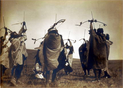 1908,13X19"..FLIGHT OF THE ARROWS; BY EDWARD CURTIS: Title: 1908,13X19"..FLIGHT OF THE ARROWS; BY EDWARD CURTIS Artist/Source: EDWARD S. CURTIS Original Date: 1908 Dimensions: 19X13 Description: || UNITED STATES SHIPPING ONLY! || This lot is a Dye Based