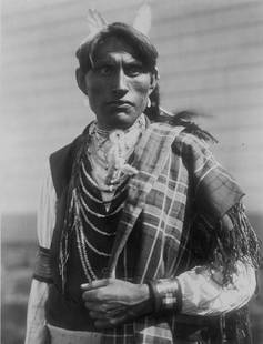 1908, REUBEN BLACK BOY_PIEGAN INDIAN; BY EDWARD CURTIS: Title: 1908, REUBEN BLACK BOY_PIEGAN INDIAN; BY EDWARD CURTIS Artist/Source: EDWARD S. CURTIS Original Date: 1908 Dimensions: 8X10 Description: || UNITED STATES SHIPPING ONLY! || This lot is a Dye Bas