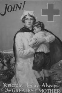 19X13"..WWI POSTER, JOIN THE GREATEST MOTHER: Title: 19X13"..WWI POSTER, JOIN THE GREATEST MOTHER Artist/Source: U.S. MILITARY Original Date: WW1 Dimensions: 19X13 Description: || UNITED STATES SHIPPING ONLY! || This lot is a Dye Based Photolitho