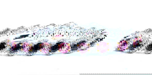 12ct Natural Ruby Diamonds Bracelet 14kt: Ruby & Classic Alternating Tennis. 10ct. Natural ruby bracelet. Rounds, full cuts Clean clarity Transparent & Vivid Reds. Average 4.6mm each Ranging Purple-Pink-Red Ranging No Heat- Heat Enhancement.