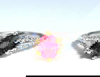 AIGS Certified 1.07ct Natural Pink No Heat Ruby Diamonds Ring 14 Karat: Red Prime Ruby Ring 1.07ct. Natural AIGS Certified Ruby Ring Full cut oval brilliant, Transparent Even Pink, No Heat. .40ct. Natural Diamonds. Round, & full cuts G-color Vs-2 clarity. 14kt. white gold