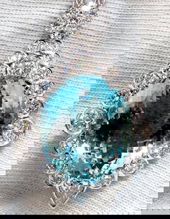GIA Certified 33.71ct. Natural "Blue" Aquamarine Diamonds necklace AvisDiamond: MAGNIFICENT JEWELS Investor Beauty by Avis Diamond. GIA 29.24 "Blue" Aquamarine & Diamonds necklace. Oval and Full cut Vibrant Blue Aqua color 22.53 X 19.15 X 11.99mm Report #2165980504 4.47ct. Diamon