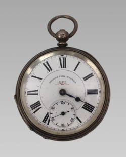 Vintage Correct Time Keeper Silver Pocket Watch: Vintage "Correct Time Keeper" Silver Pocket Watch &#8211; Birmingham Hallmark A fine vintage silver pocket watch, marked "Correct Time Keeper", featuring a white enamel dial with bold Roman numerals a