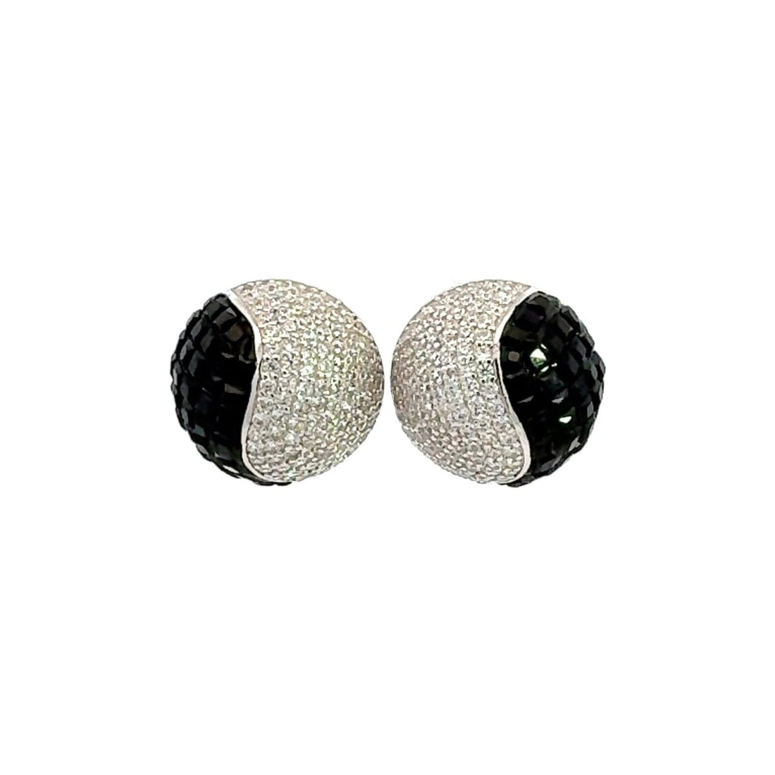 Black and White Yin and Yang Earrings: Rhodium-Plated Sterling Silver (925) Crafted from premium 925 sterling silver and finished with a sleek rhodium plating for lasting shine and durability. Hand-Cut Zirconia (CZ) Features precision-cut