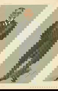 VANITY FAIR SPY CARTOON John Milton Hay, The United States Ambassador 'USA' 1897: CAPTION PRINTED BELOW PICTURE: USA [John Milton Hay, The United States Ambassador] UNITED STATES AMBASSADOR. John Hay. By Spy. Born Salem Indiana 1858. Educated at Brown University. . Became a lawyer.