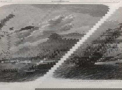 The Prince of Wales (later King Edward VII) landing at Quebec. Canada 1860: TITLE OF THE PRINT: 'The Prince of Wales landing at Quebec' DATE PRINTED: 29 September 1860 IMAGE SIZE: Approx Overall page size: 39 x 53cm, 15 x 20 inches; Please note that this is a folding print.