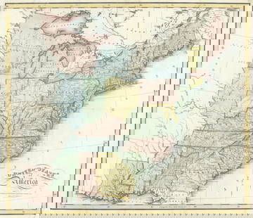 United States of America by William Home & Daniel Lizars, Edinburgh 1819 map: CAPTION PRINTED BELOW PICTURE: 'United States of America' A rare 1819 map of the United States by William Home Lizars and his brother David. The map names and delineates the first 20 states admitted t