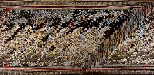 Radha and Krishna with Gopis in Attendance