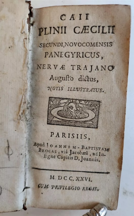 1726 PLINY SECUNDUS antique Panegyricus, Nervae Trajano Augusto dictus (1 of 1)