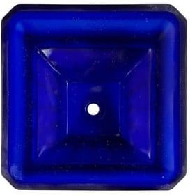 Vianne Art Deco Geometric Square Cobalt Art Glass Light Up Lamp Base (1 of 1)