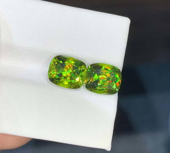 Sparkling Natural Chrome Sphene Titanite Gemstone Pair Full Fire Lustrous Sphene Fancy Shape, for: Materials: Gem type: Tourmaline Carat weight: 2.13 Natural Tourmaline Gemstone, Fountain Blue Color Tourmaline Gemstone, For Jewelry, October Birthstone Weight : 2.13 Carat Dimensions : 9.5*6.5*3.5 mm