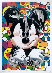 DEATH NYC Mickey Murakami: Title: DEATH NYC Mickey Murakami Date/Period: 21st Century Materials: Giclee on Fine art 300 gsm paper Size: 17 3/4 x 12 1/2 inches Artist: Death NYC, limited edition giclee on paper, out of eddition