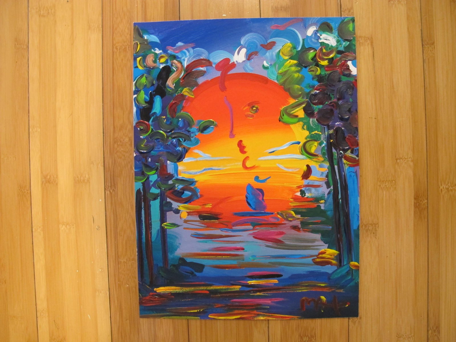 Peter Max Acrylic Painting HAND Painted & Signed Better World One of a kind Artwork With COA (1 of 8)