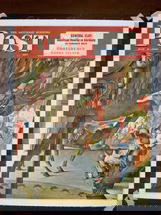 Saturday Evening Post - Art By Norman Rockwell (1947) 22x28 US Newstand Poster: Saturday Evening Post - Art By Norman Rockwell (1947) 22x28 US Newstand Poster, Please refer to the attached photos to determine the condition of this original vintage item. Note: LB means Linen Backe