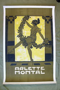 Arlette Montal - Art By Edouard Alexandre Bernard (1914) 31x48 French Advertising Poster LB: Arlette Montal - Art By Edouard Alexandre Bernard (1914) 31x48 French Advertising Poster LB, Please refer to the attached photos to determine the condition of this original vintage item. Note: LB mean
