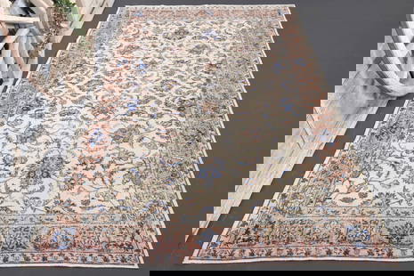 6.5x10.6 Turkish Area Rug: Title: 6.5x10.6 Turkish Area RugOridign: Turkey Date/Period: 1960 - 1970 Materials: Wool And Cotton Size: Width: 6.5 feet Length: 10.6 feet Provenance: This Turkish one-of-a-kind Vintage Turkish Rug i