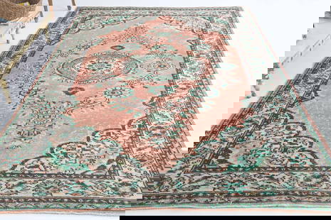 6.3x9.5 ft, TURKISH Rug, ORIENTAL: Title: 6.3x9.5 ft, TURKISH Rug, ORIENTALOridign: Turkey Date/Period: 1960 - 1970 Materials: Wool And Cotton Size: Width: 6.3 feet Length: 9.5 feet Provenance: This Turkish one-of-a-kind Vintage Turkis