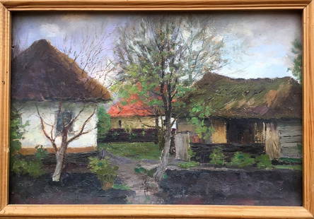 Oil painting Rural life Ivan Kirillovich Tsyupka: 612 *** ABOUT THIS PAINTING *** * TITLE: "Rural life" * ARTISTS: Ivan Kirillovich Tsyupka * SIZE: 32x48 cm/'12.59x18.89 inches' * MEDIUM: oil, cardboard * HAND PAINTED: Original painting from our coll