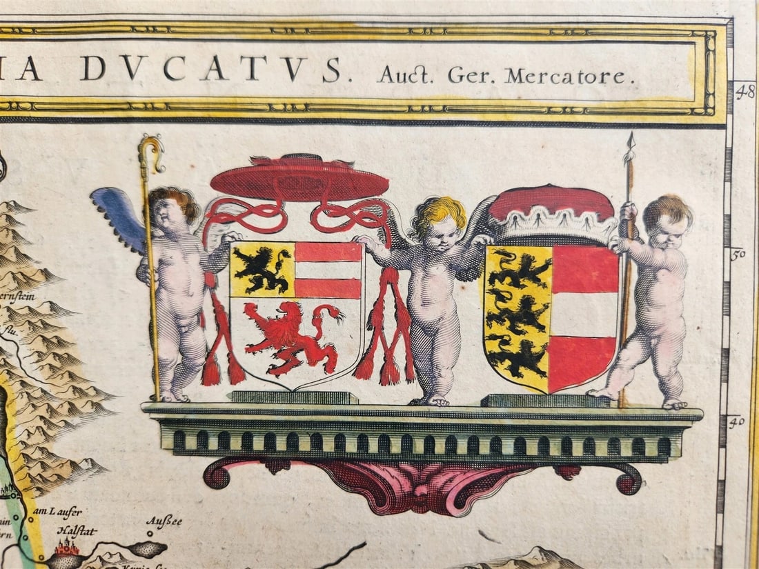 1640 MAP of SALTZBURG AUSTRIA by WILLEM BLAEU antique AUTHENTIC hand colored (1 of 3)