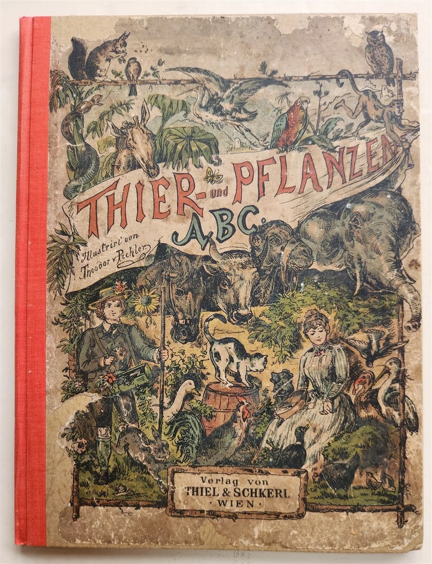 1870s THIER UND PFLANZEN ABC antique ILLUSTRATED Theodor Richler CHILDREN BOOK (1 of 13)