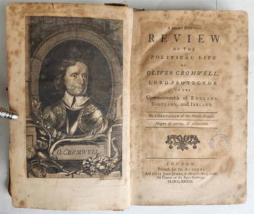 1739 A SHORT CRITICAL REVIEW of the POLITICAL LIFE of OLIVER CROMWELL antique: A SHORT CRITICAL REVIEW of the POLITICAL LIFE of OLIVER CROMWELL lord-protector of the commonwealth of England, Scotland, and Ireland by BANCKS, John London: Printed for the author; sold by John James