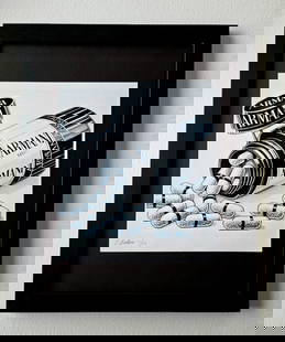 Chiara Bellini + "ARMANI Comfort Pills" Hand Signed Print Ltd Ed | COA: ARMANI Comfort Pills by Chiara Bellini Series: Shopping Therapy Artist: Chiara Bellini Title: Chanel Comfort Pills Edition: Limited edition of 50 Size: 15x12in Framed Medium: Giclée print on high