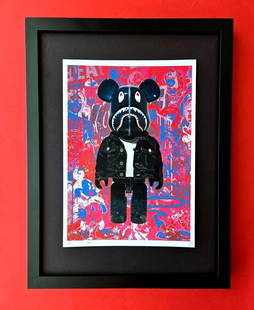 DEATH NYC Hand Signed Print Framed 16X12in COA THE SMILE BEHIND THE MASK: This is a Stunning and Scarce 100% Authentic New Print by Death NYC Hand Signed and Numbered in Pencil by the Artist Limited Edition of 100 Print Size: About 10x8in Fine Art 300 gsm Paper Print is Bli