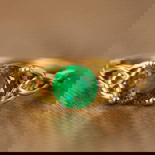 Emerald Enchantment – Celtic Knot Ring in 14K Yellow Gold: Title: Emerald Enchantment &#8211; Celtic Knot Ring in 14K Yellow Gold Description: Emerald Enchantment &#8211; Celtic Knot Ring in 14K Yellow Gold Jewelry Type : Ring Gemstone : Emerald Gemstone Shap
