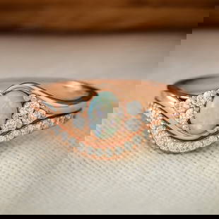 Ethiopian Welo Opal & Diamond Vintage-Style Ring in 14K Rose Gold: Title: Ethiopian Welo Opal & Diamond Vintage-Style Ring in 14K Rose Gold Description: Ethiopian Welo Opal & Diamond Vintage-Style Ring in 14K Rose Gold Jewelry Type : Ring Gemstone : Opal Gemstone Sha