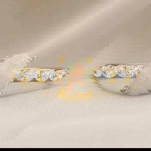 Ethiopian Welo Opal and Diamond Vine Ring in 14K Yellow Gold: Title: Ethiopian Welo Opal and Diamond Vine Ring in 14K Yellow Gold Description: Ethiopian Welo Opalt and Diamond Vine Ring in 14K Yellow Gold Jewelry Type : Ring Gemstone : Opal Gemstone Shape : Oval