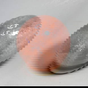 8.1 cm Rose Quartz sphere with asterism: Title: 8.1 cm Rose Quartz sphere with asterism Origin: Madagascar Size: 8.1 cm diameter Description: Species: Rose quartz Locality: Madagascar Diameter: 8.1 cm Weight: 0.73 kg Fine polished rose quart