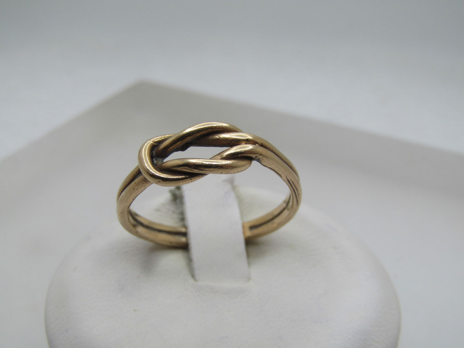 Vintage 14kt Infinity Lover's Knot Ring, Double Band, 1960's,  Sz. 7.5 (1 of 6)