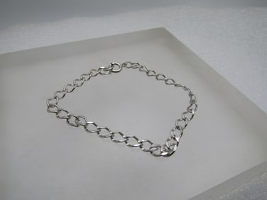 Vintage Charm Bracelet, 7", 4mm wide, 1970's-1980's