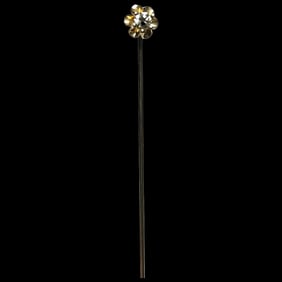 Vintage 14k Gold Diamond Flower Stickpin