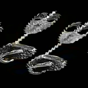 Estate Sterling Silver Flip Flop Earring Studs: Title: Estate Sterling Silver Flip Flop Earring Studs Description: Estate Sterling Silver Flip Flop Earring Studs Hallmarked 925 TM Sterling Silver Weighs 1 Measures .25 x .12 inches Pierced Closure D