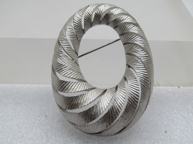 Vintage Crown Trifari Oval Brooch, 1960's-1970's Open Work