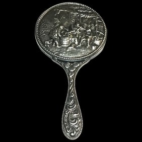 Vintage Denmark Hans Jensen Handheld Handbag Mirror