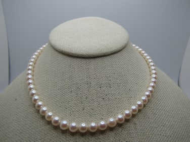 Vintage 5.5mm Faux Pearl Necklace, 15", 1980's-1990's