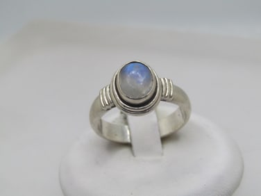 Vintage Sterling Labradorite Ring, Size 7, 1980's