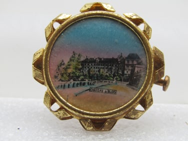 Vintage Pictoral  Royal Chateau de Blois Brooch, early 1900's