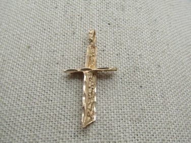 Vintage 14kt Cross Pendant, 1970's-1980's Signed