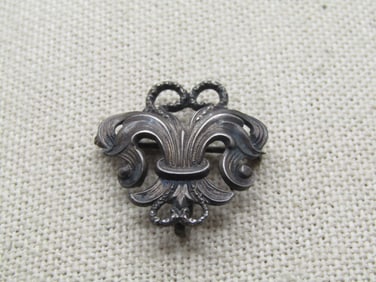 Antique Sterling Watch or Locket Holder Brooch. C-Clasp, Early  1800's-1920's