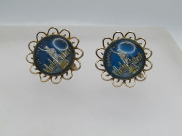 Vintage Coro Statue of Libery Earrings, Screwback, 1950's-1960's
